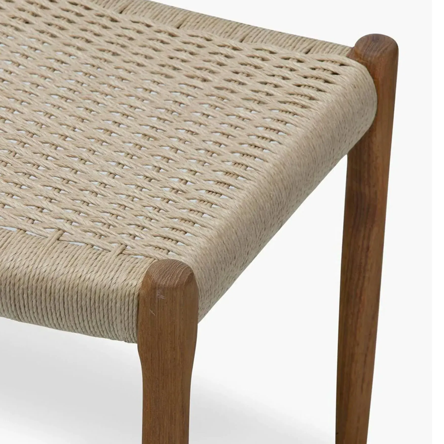 120cm Dining Bench with Paper Cord Seat - Oak