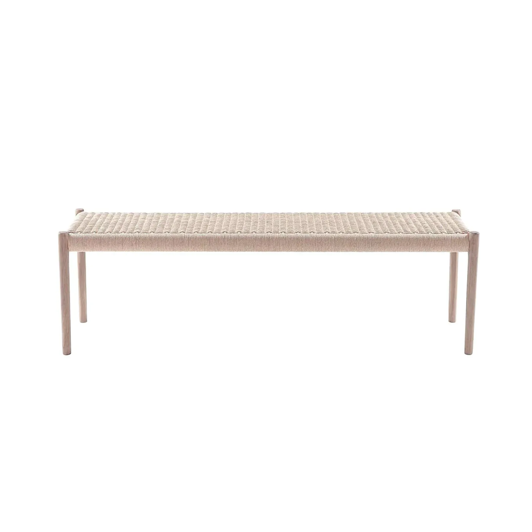 120cm Dining Bench with Paper Cord Seat - Oak