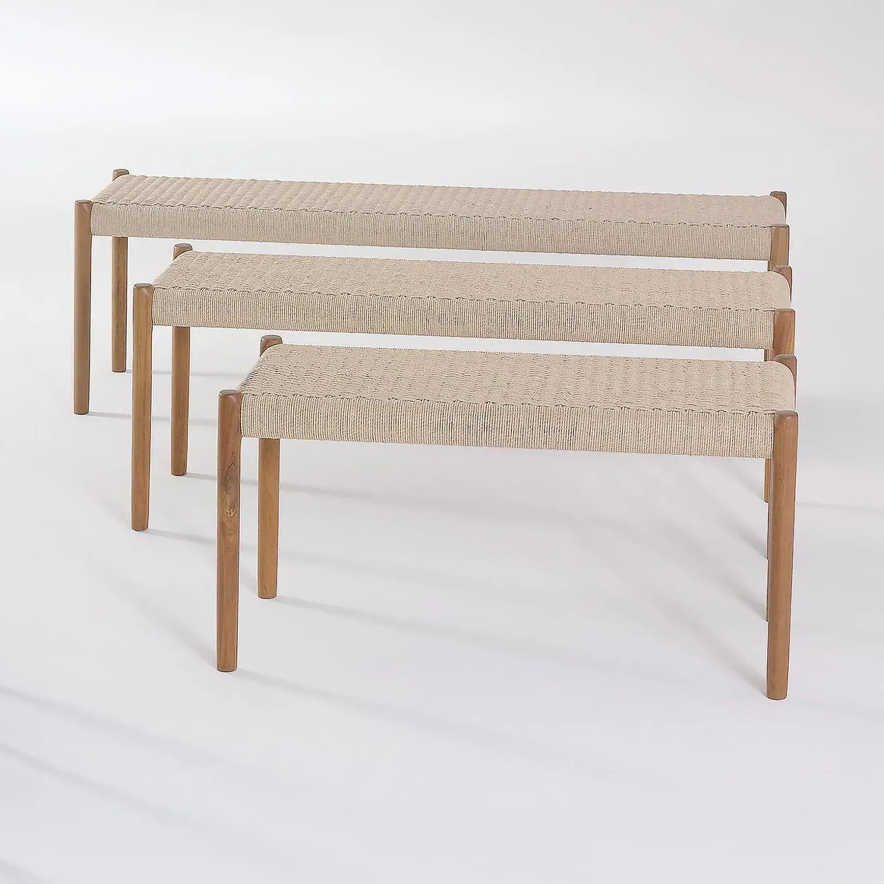 150cm Dining Bench with Paper Cord Seat - Oak