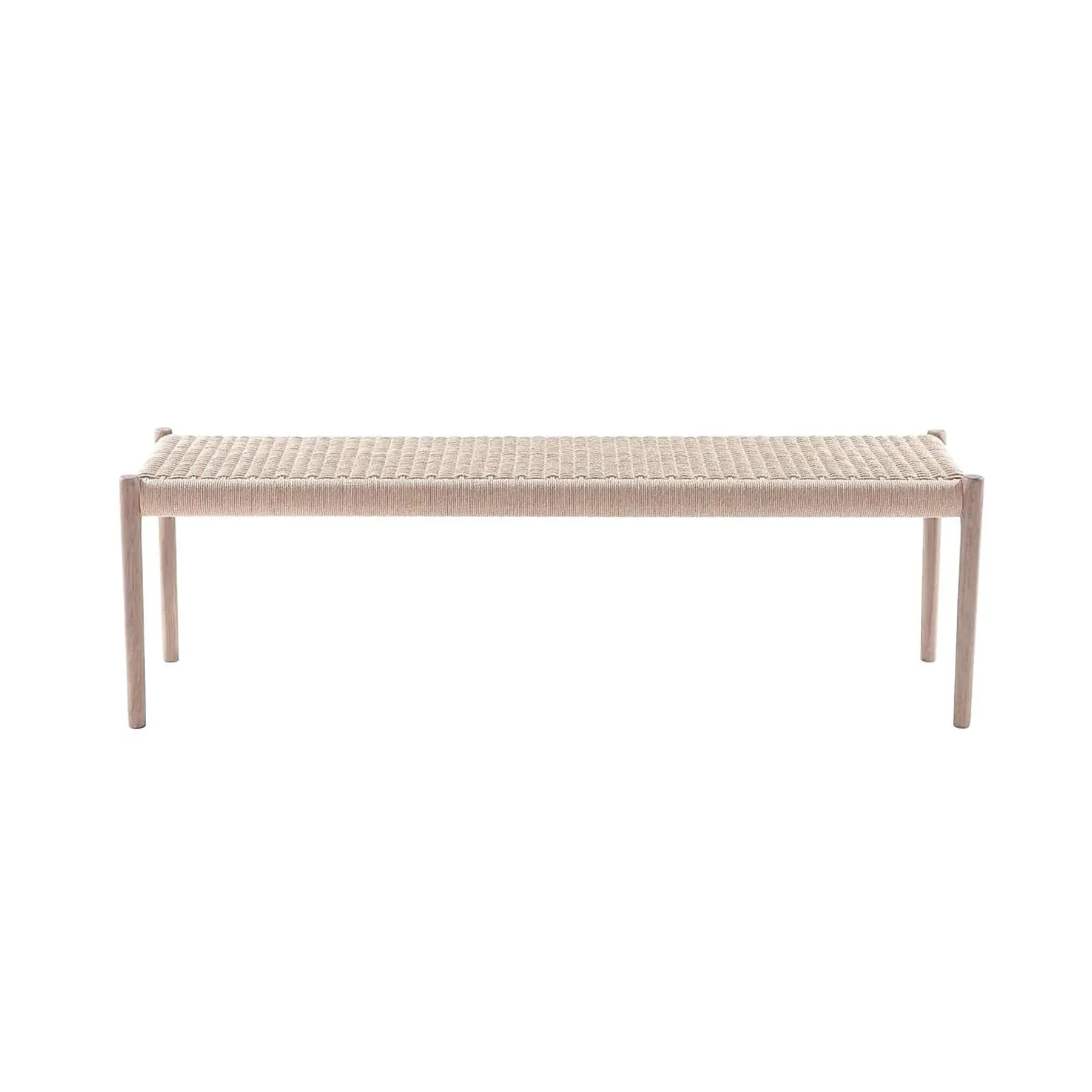 150cm Dining Bench with Paper Cord Seat - Oak