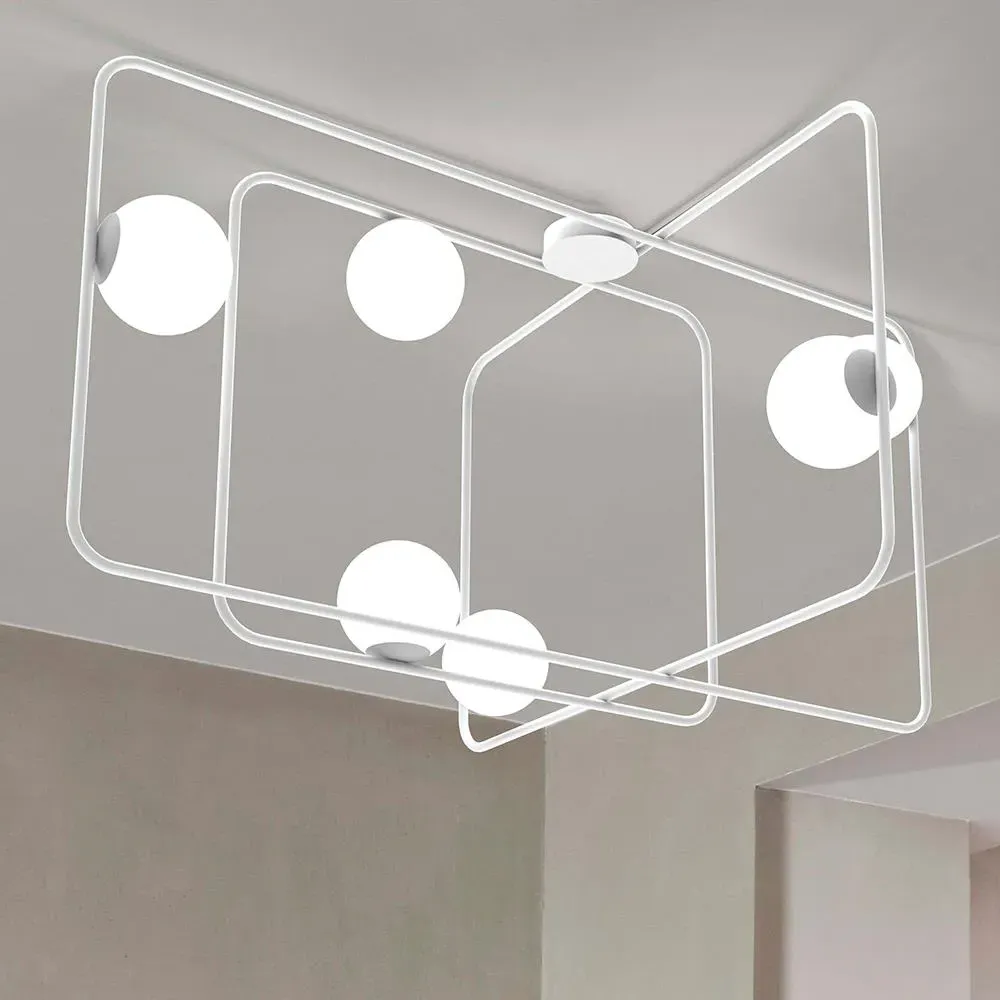6-Light Ceiling Light Angular Design - White