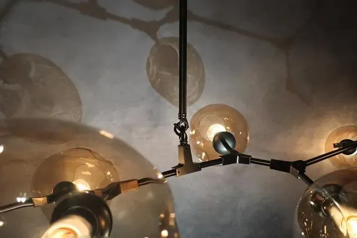 8-Globe Pendant Light - Amber, Glass