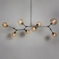 8-Globe Pendant Light - Amber, Glass