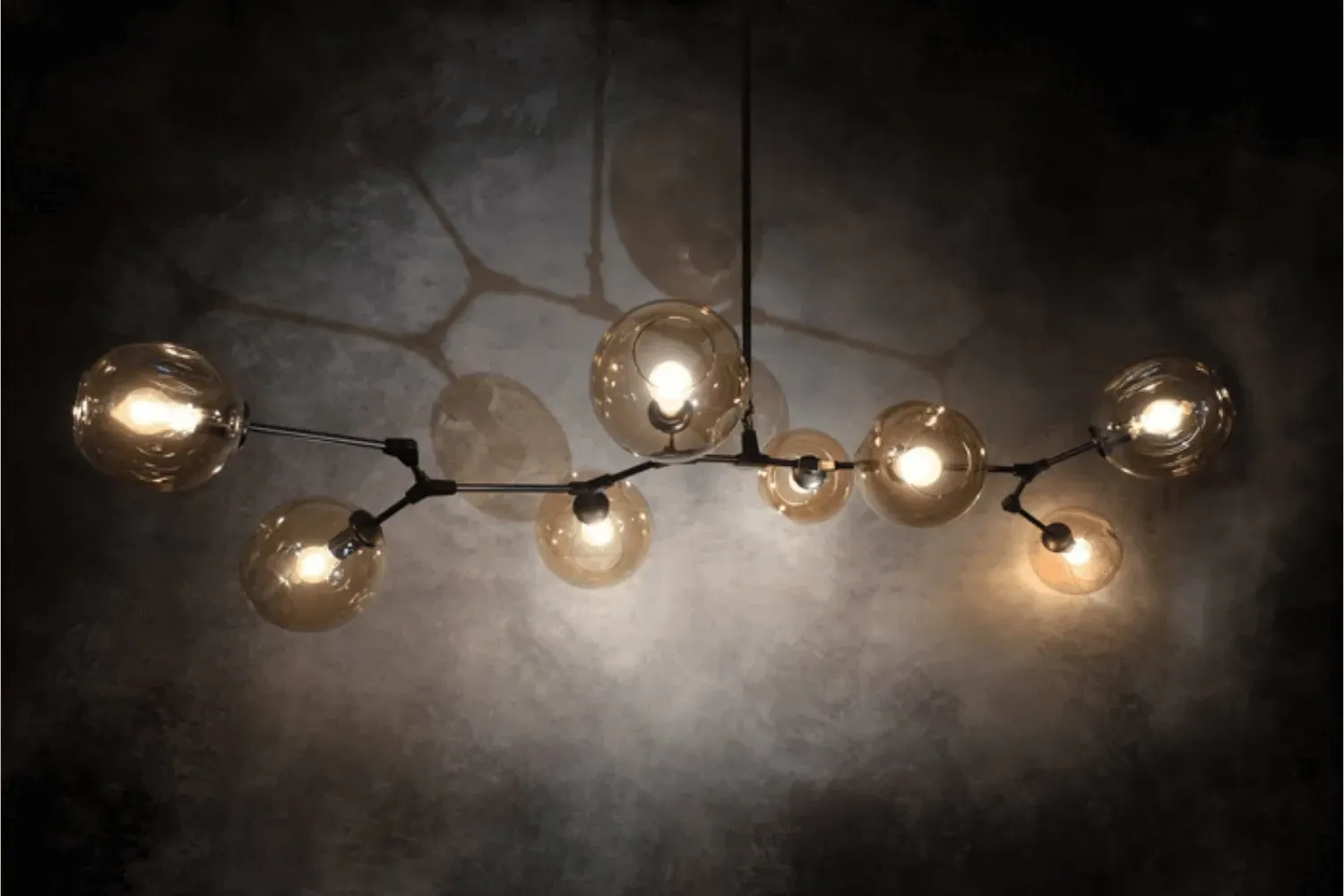 8-Globe Pendant Light - Smokey Grey, Glass