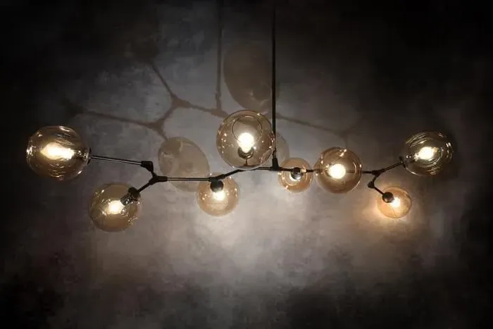 8-Globe Pendant Light - Smokey Grey, Glass