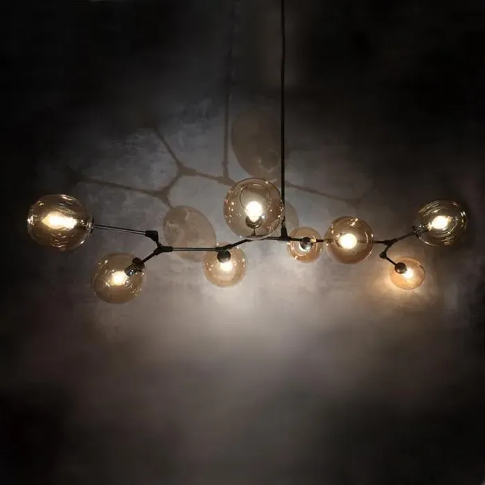 8-Globe Pendant Light - Smokey Grey, Glass