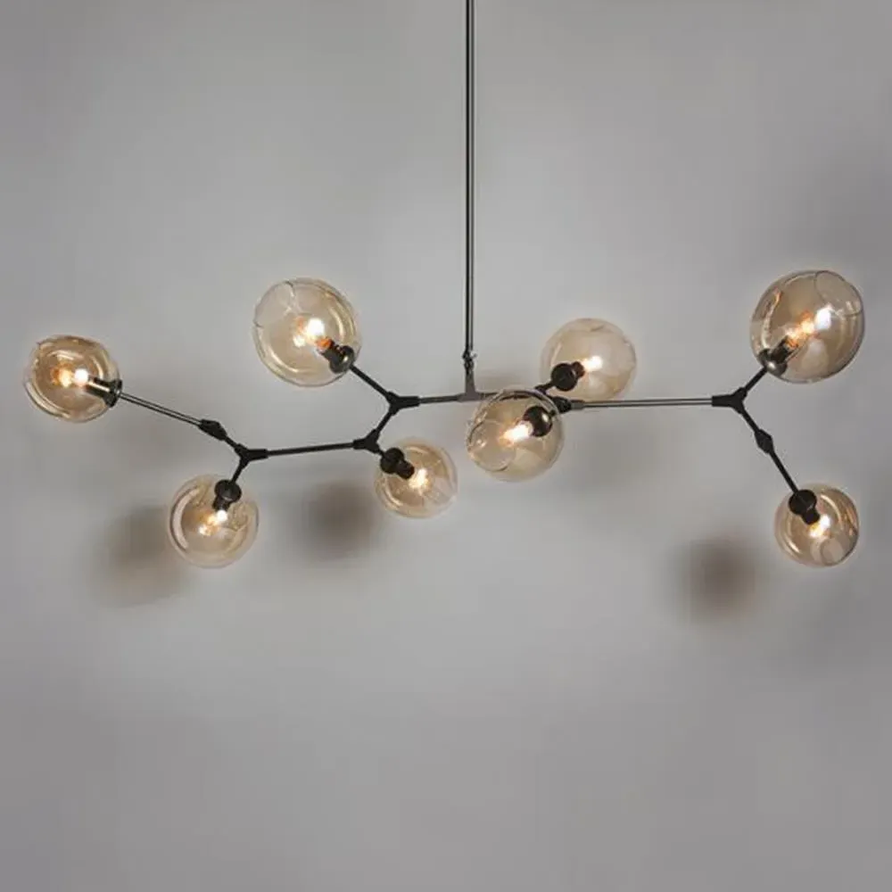 8-Light Globe Pendant - Clear, Glass