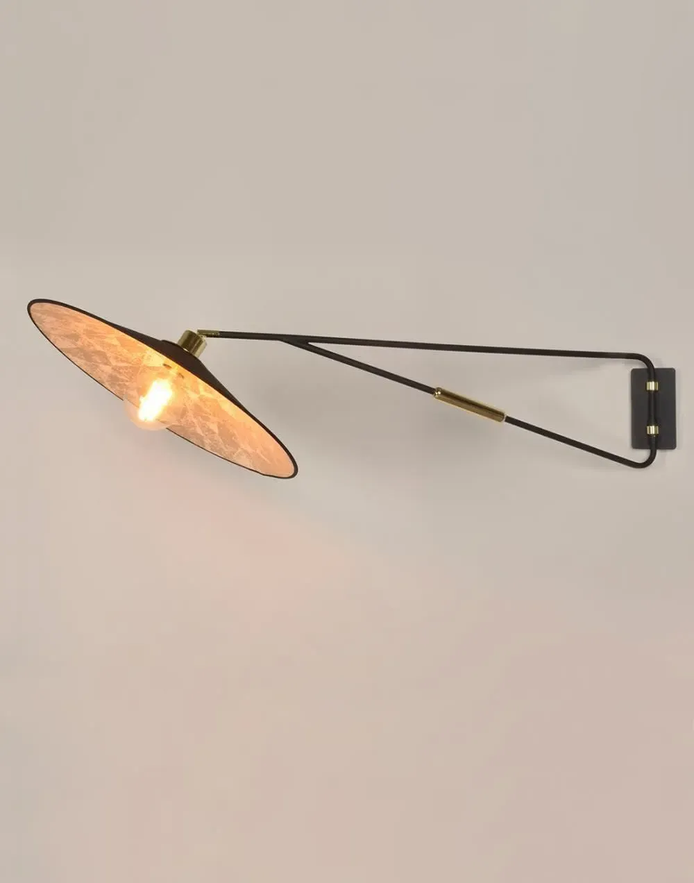 Adjustable Wall Light with Swivel Arm - Black