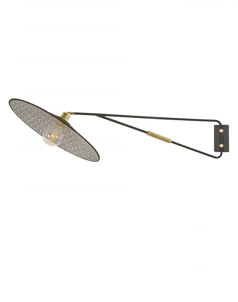 Adjustable Wall Light with Swivel Arm - Black