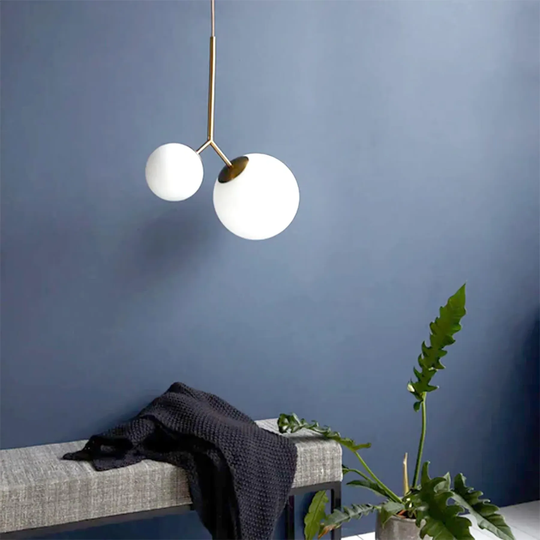 Asymmetric Pendant Light - Brass, Glass