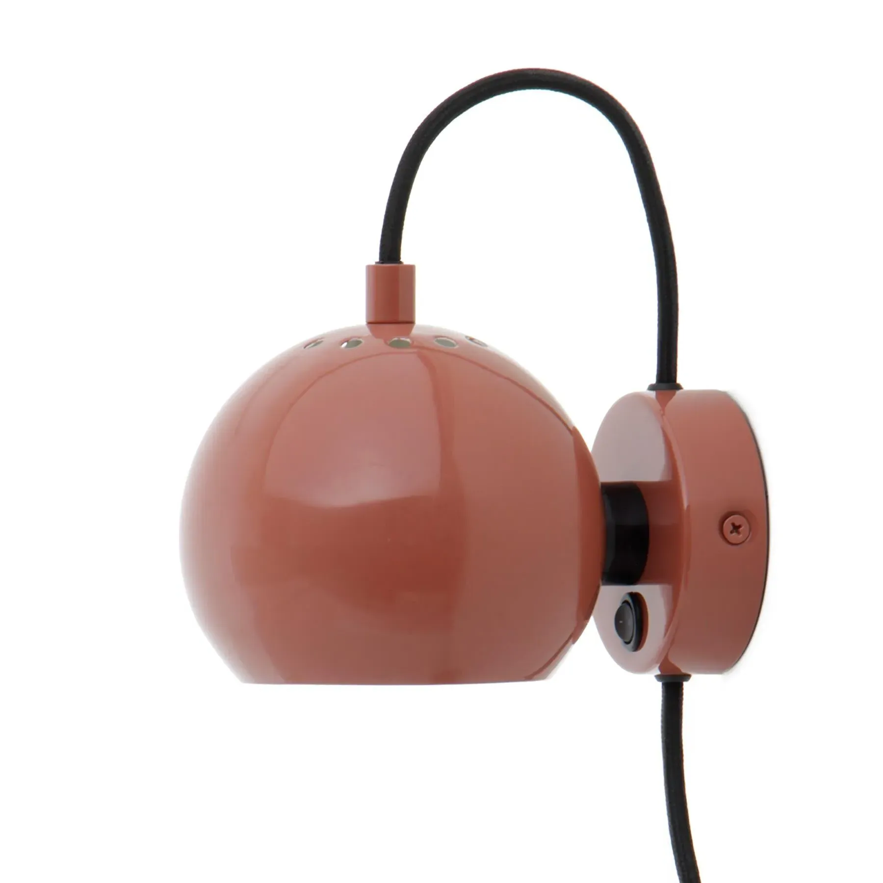 Ball Wall Light - Glossy Red, Metal