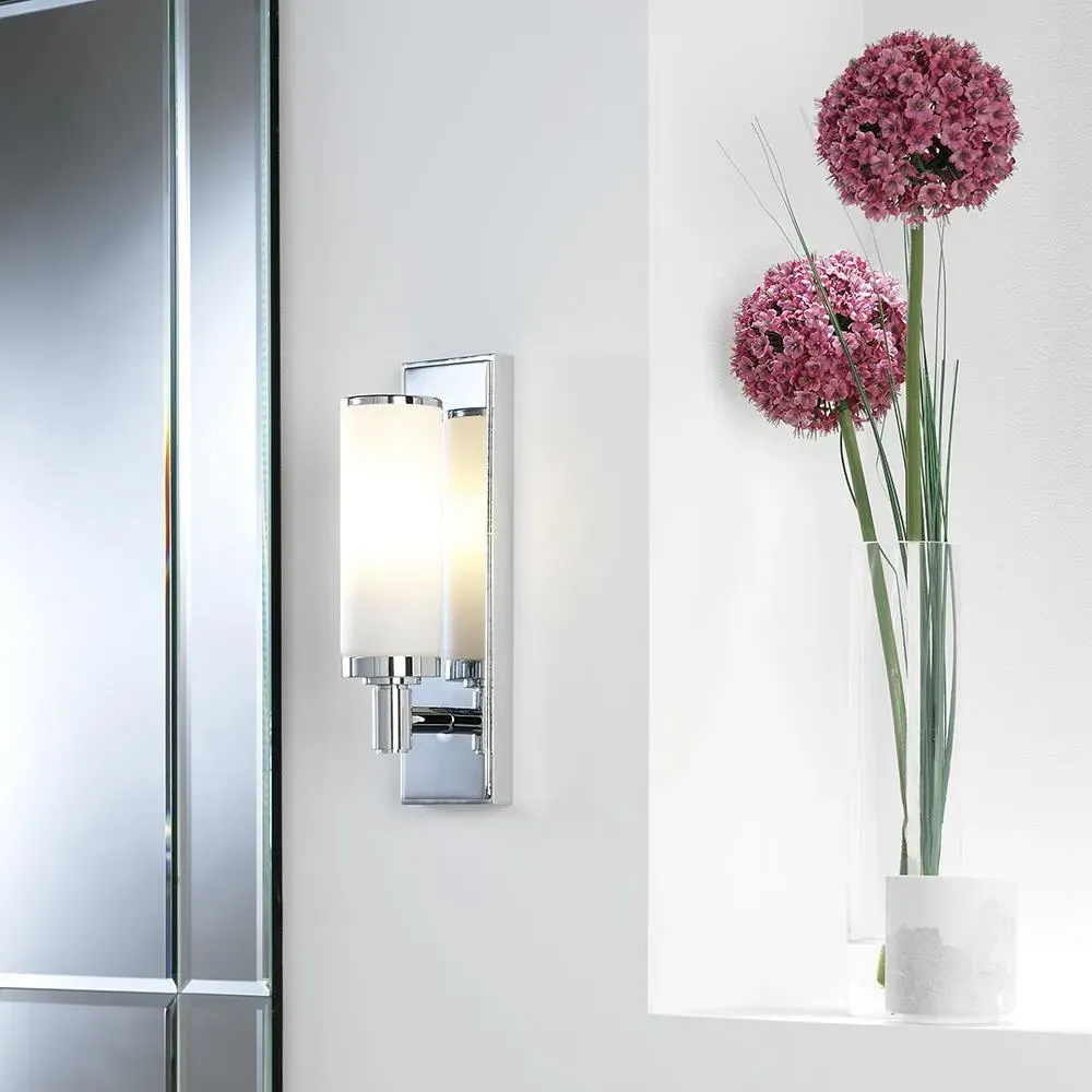 Bathroom Wall Light - Chrome, Opal Glass