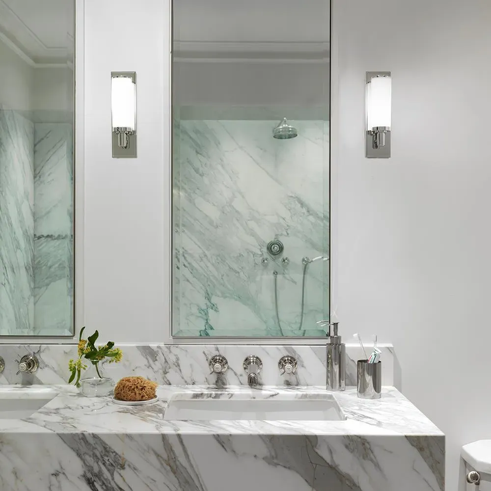 Bathroom Wall Light - Chrome, Opal Glass