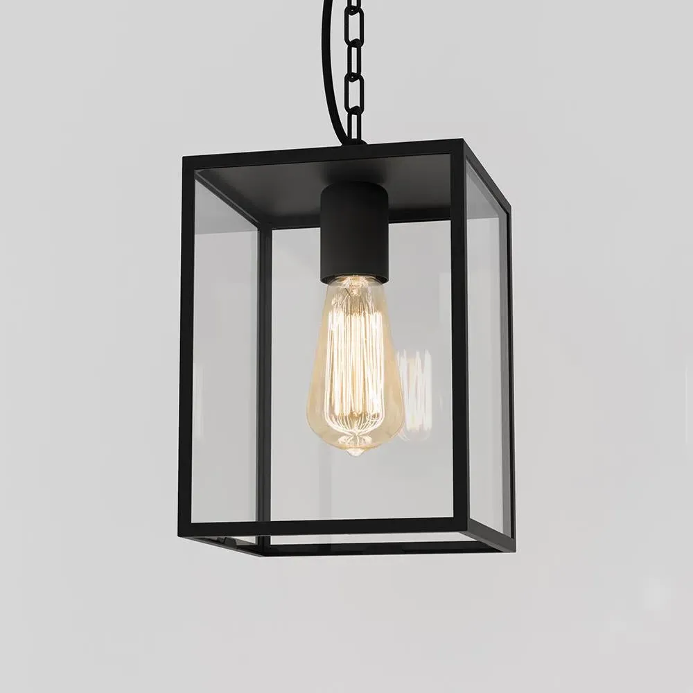Box Lantern Pendant Light - Black, Metal