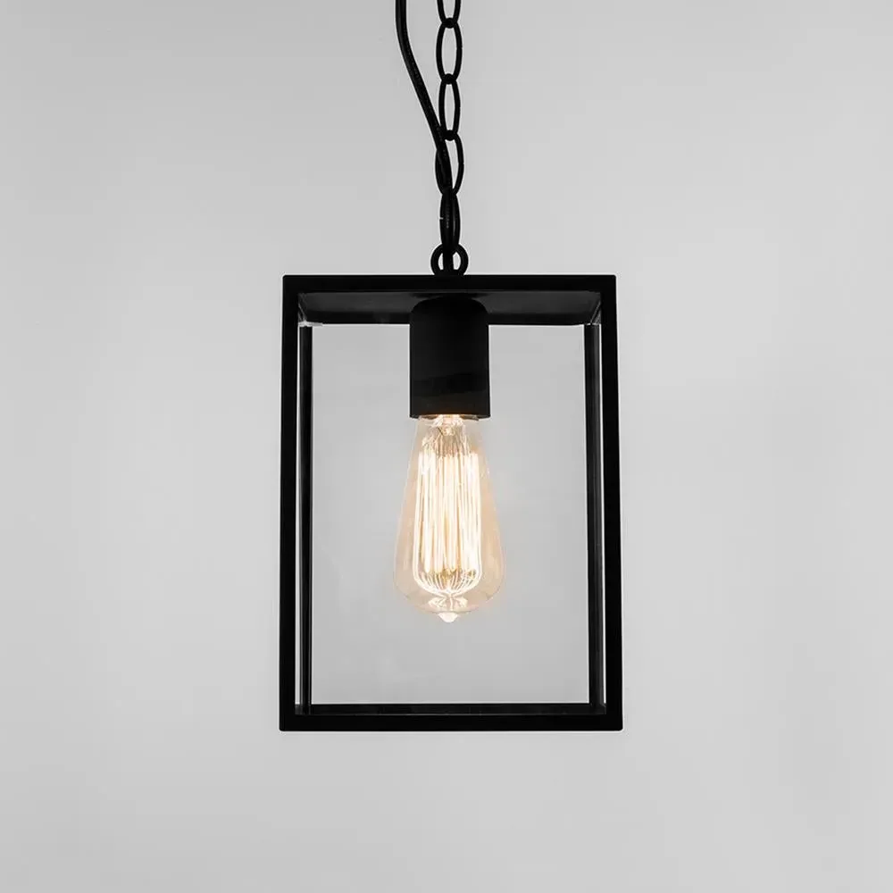 Box Lantern Pendant Light - Black, Metal