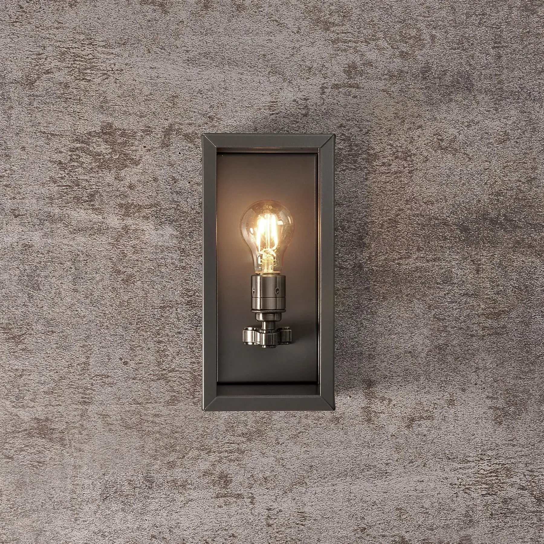 Chelsea Large Box Wall Light - Pewter, Stainless Steel