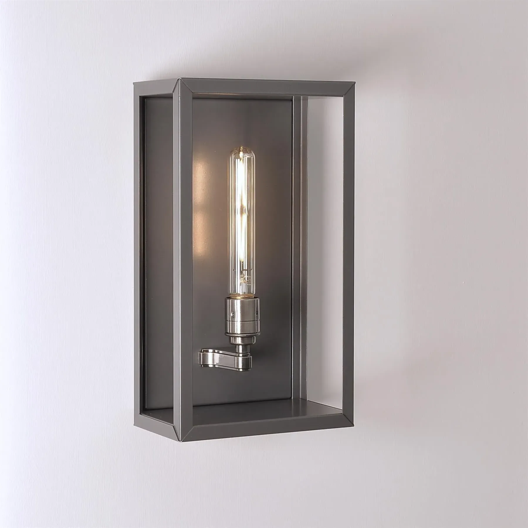 Chelsea Large Box Wall Light - Pewter, Stainless Steel