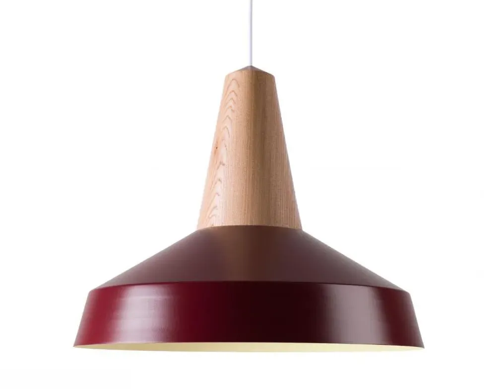 Circus Pendant Light - Burgundy, Oak Wood