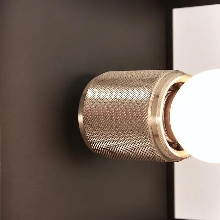 Cube Wall Light with Glass Panel - Bronze, Brass