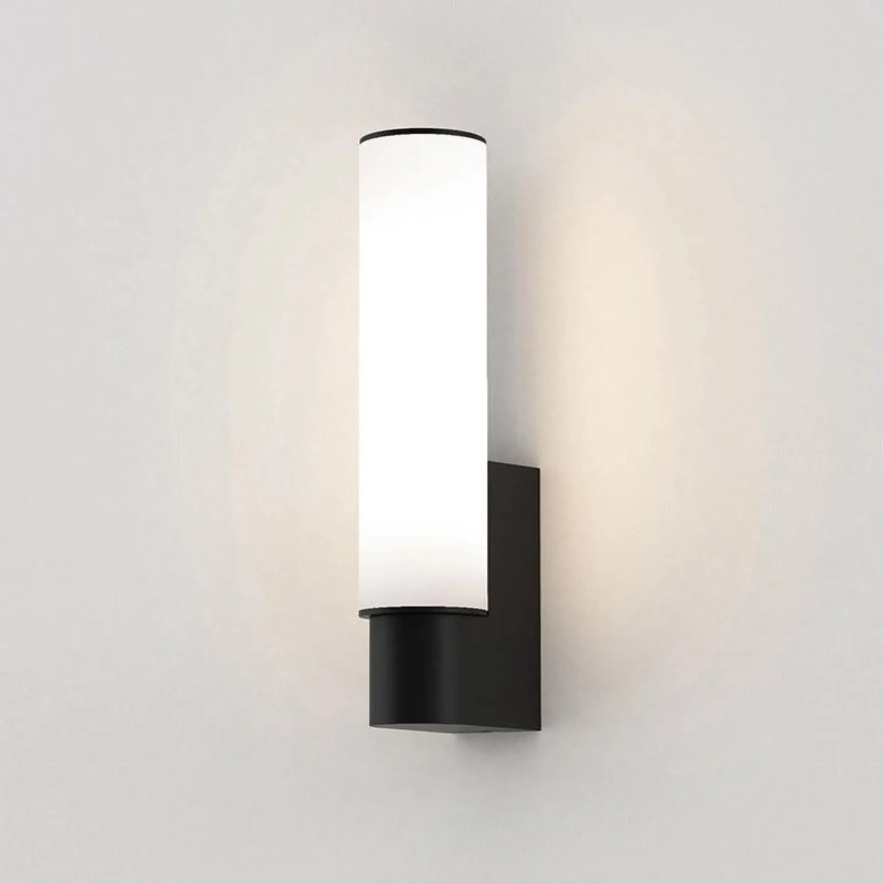 Cylindrical LED Wall Light - Matt Black, Metal image