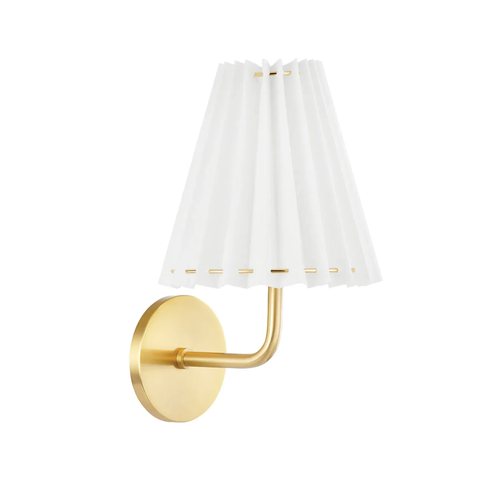 Demi Wall Light with Pleated Shade - Brass