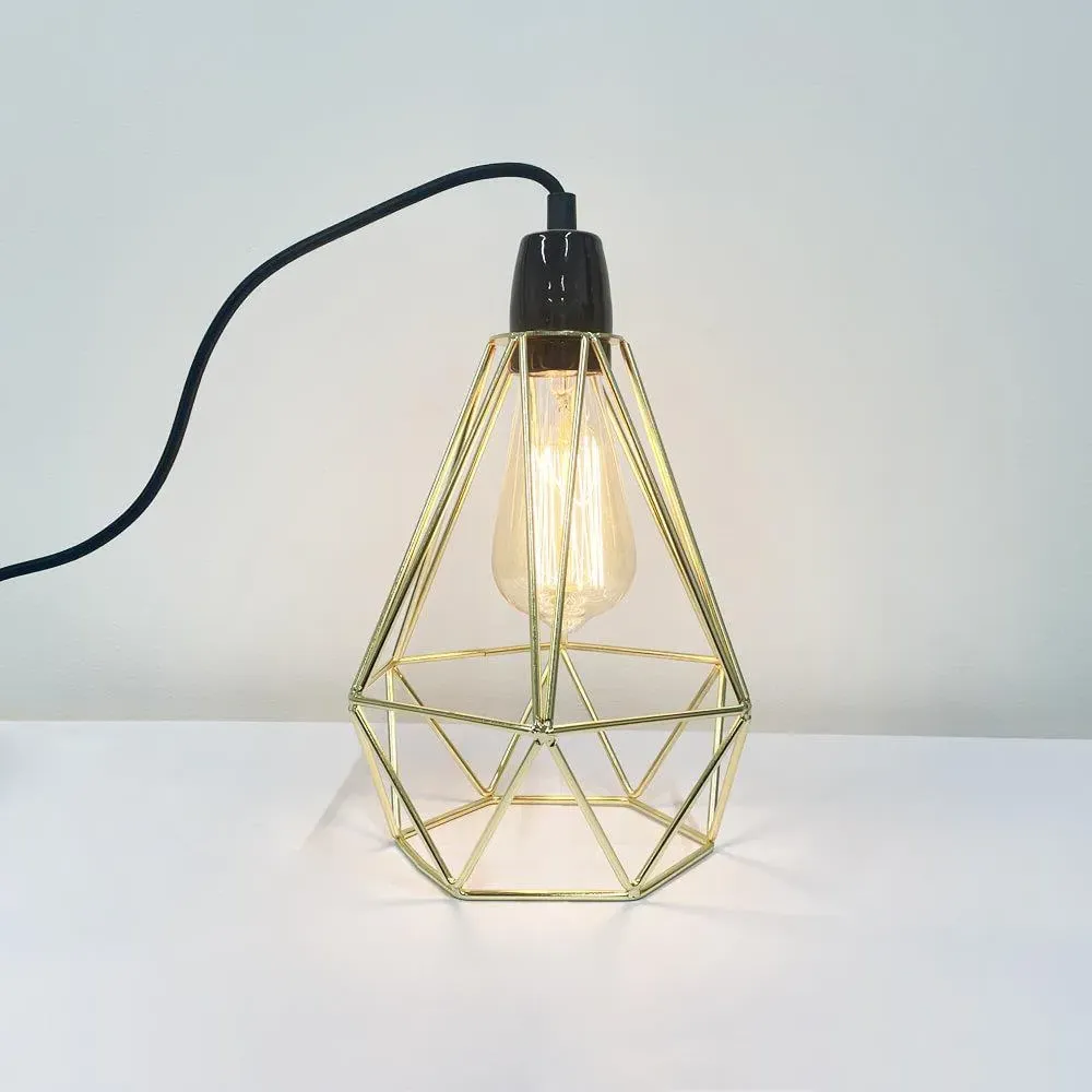Diamond Cage Small Table Lamp - Black Pearl