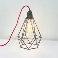 Diamond Cage Small Table Lamp - Black Pearl