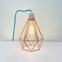 Diamond Cage Small Table Lamp - Bronze