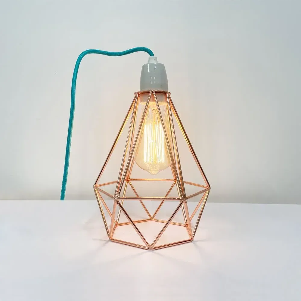 Diamond Cage Small Table Lamp - Bronze