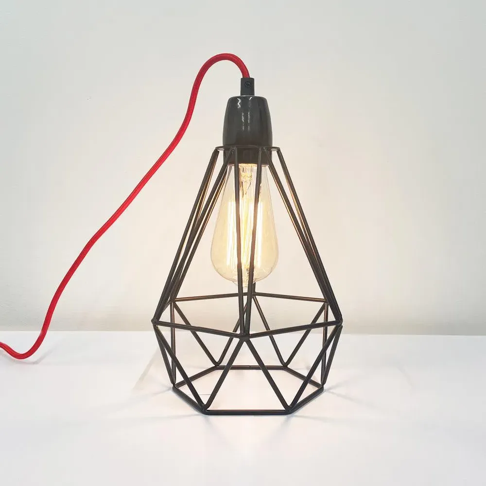 Diamond Cage Small Table Lamp - Gold