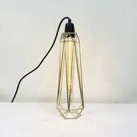 Diamond Cage Table Lamp - Gold, Metal