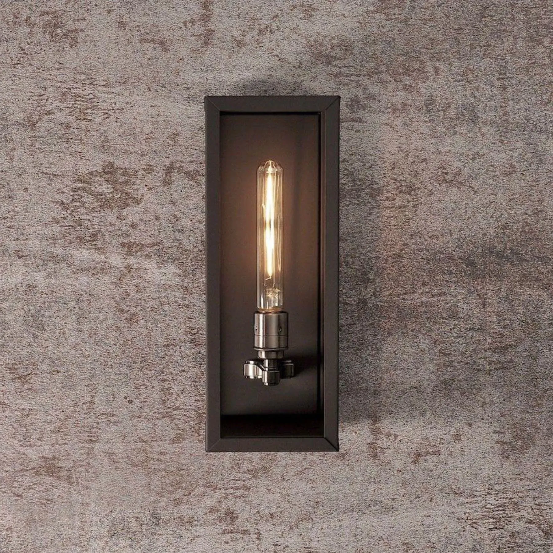 Extra Tall Box Wall Light - Antique Black, Steel