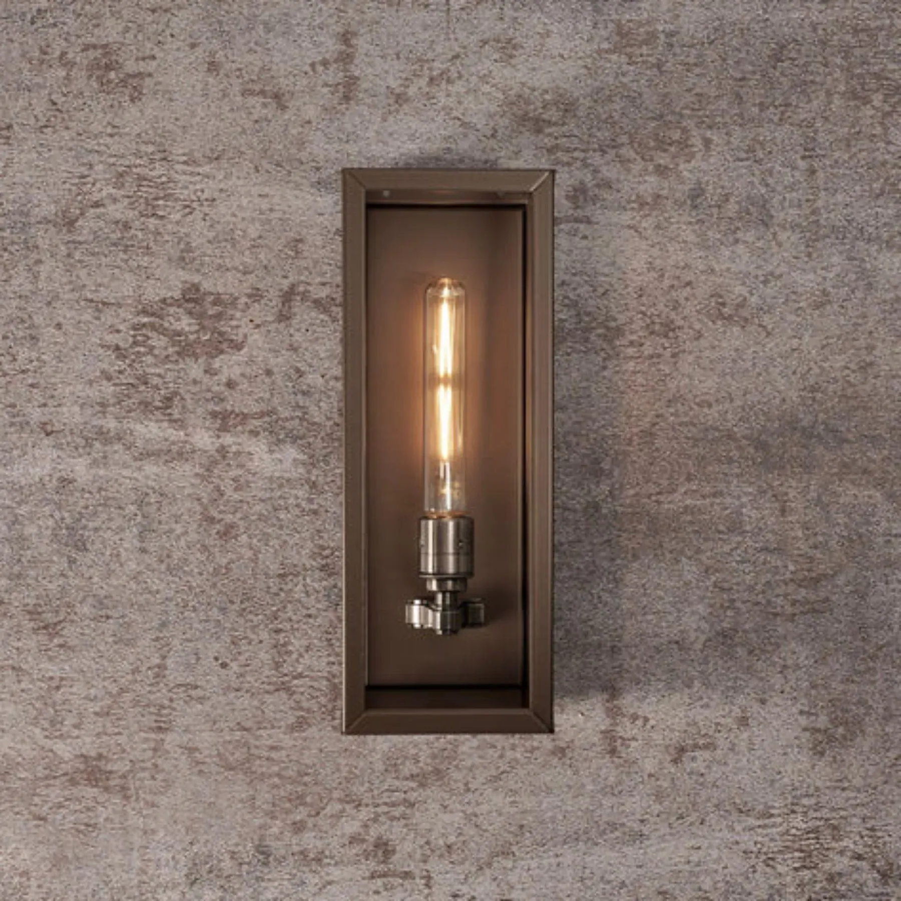 Extra Tall Box Wall Light - Bronze, Steel