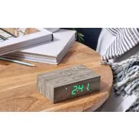 Flip Alarm Clock with LED Display - Ash Wood
