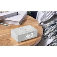 Flip Alarm Clock with LED Display - Birch Wood