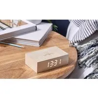 Flip Alarm Clock with LED Display - Maple Wood