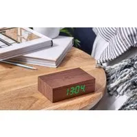 Flip Alarm Clock with LED Display - Walnut