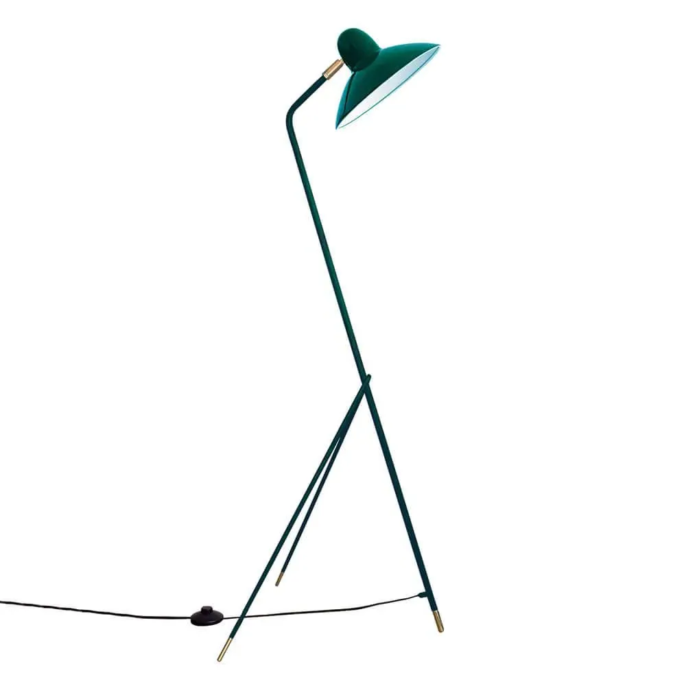 Floor Lamp with Swivel Head - Green, Steel image