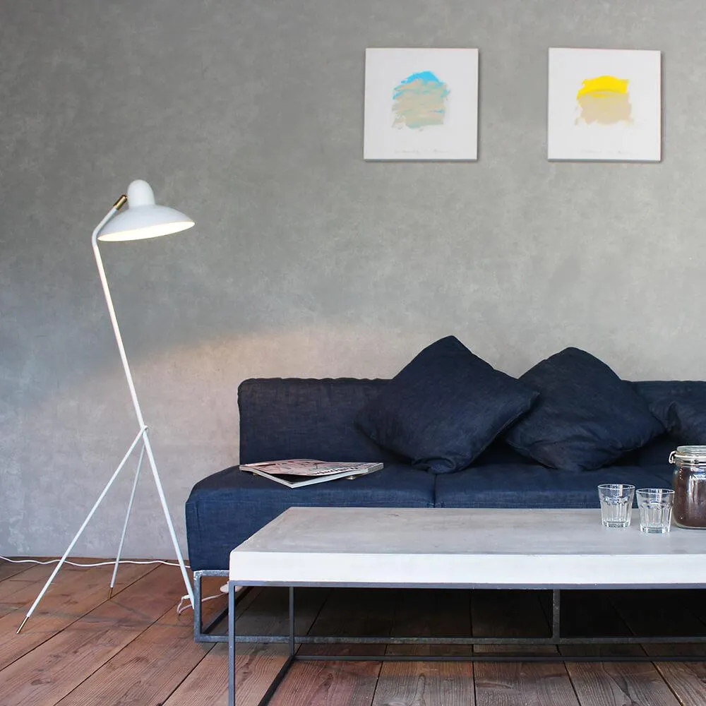 Floor Lamp with Swivel Head - White, Steel