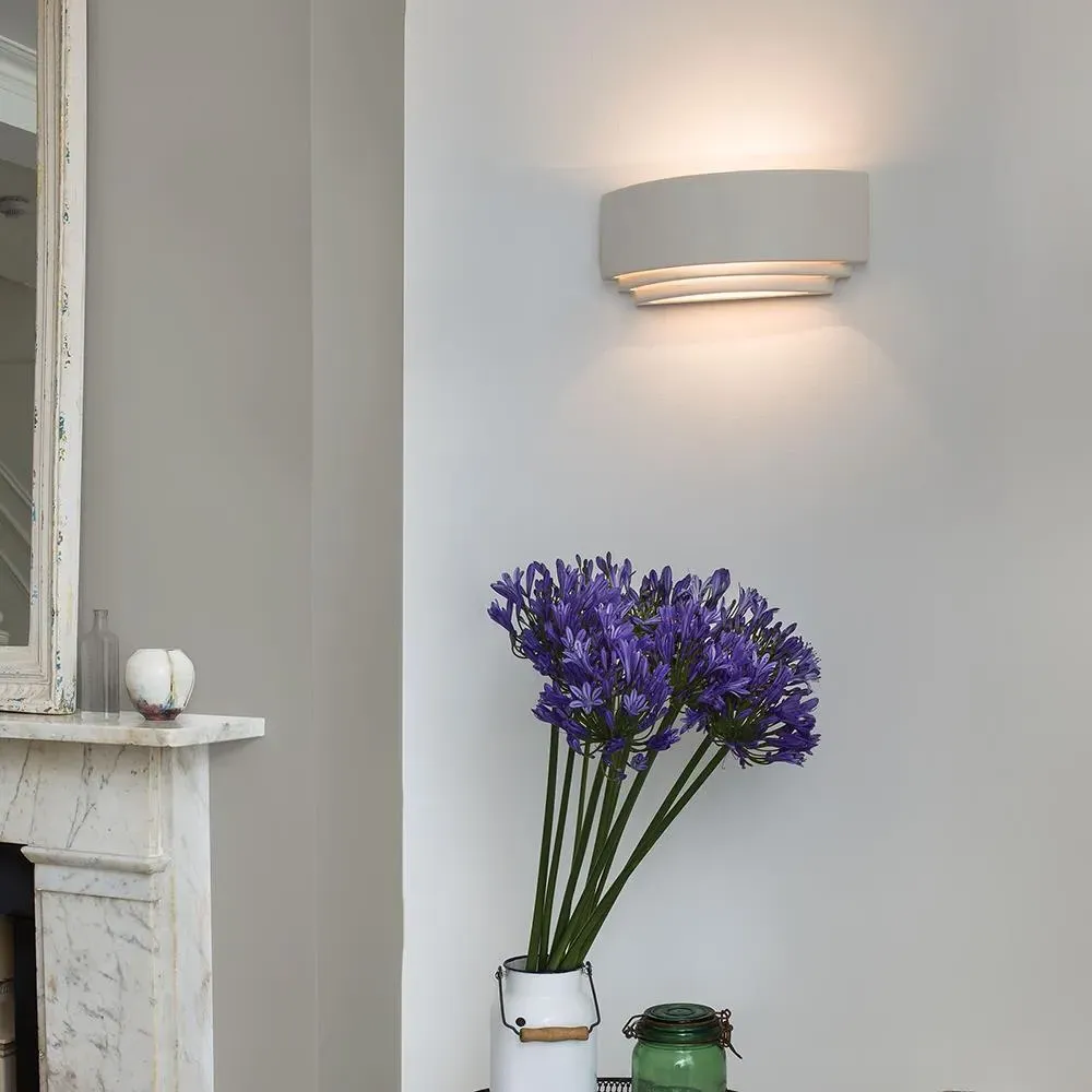 Flush Wall Light with Ceramic Finish - Bisque