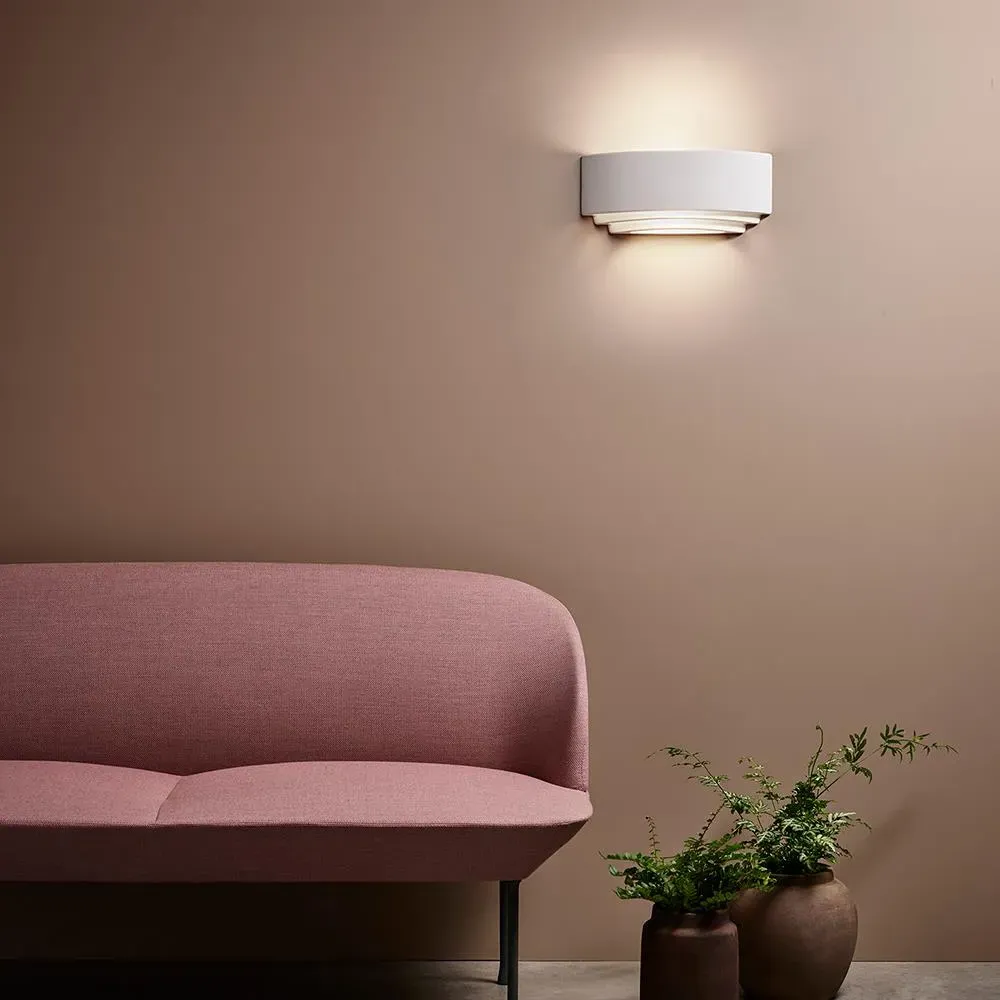 Flush Wall Light with Ceramic Finish - Bisque