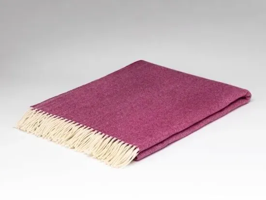 Herringbone Soft Throw - Beetroot, Lambswool image
