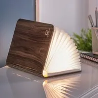 Large Book Table Lamp with Battery - Walnut, Wood