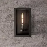 Large Box Wall Light - Antique Black, Steel
