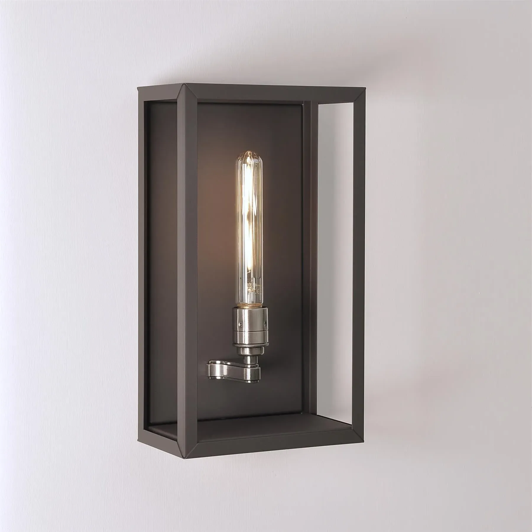 Large Box Wall Light - Antique Black, Steel