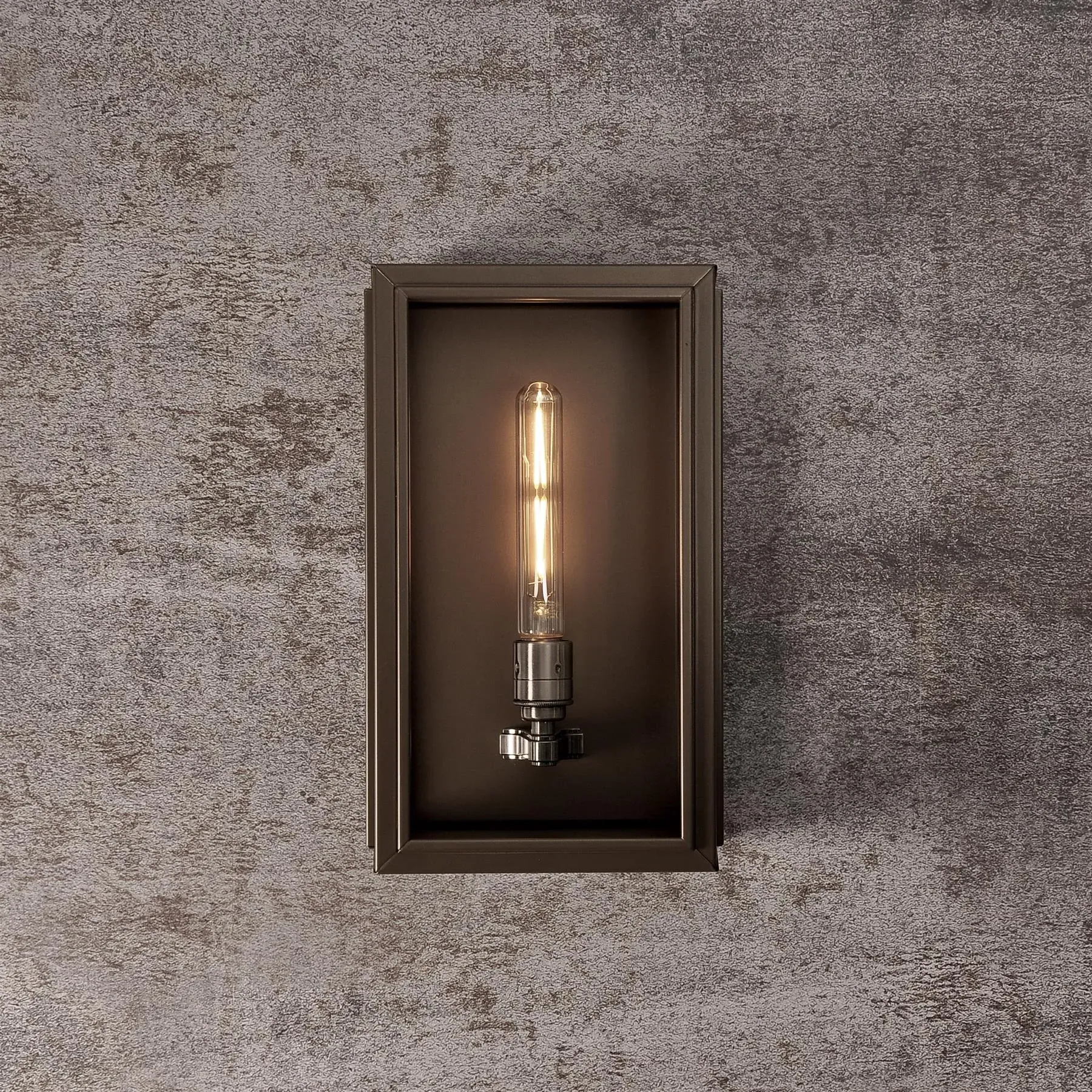 Large Box Wall Light - Bronze, Stainless Steel