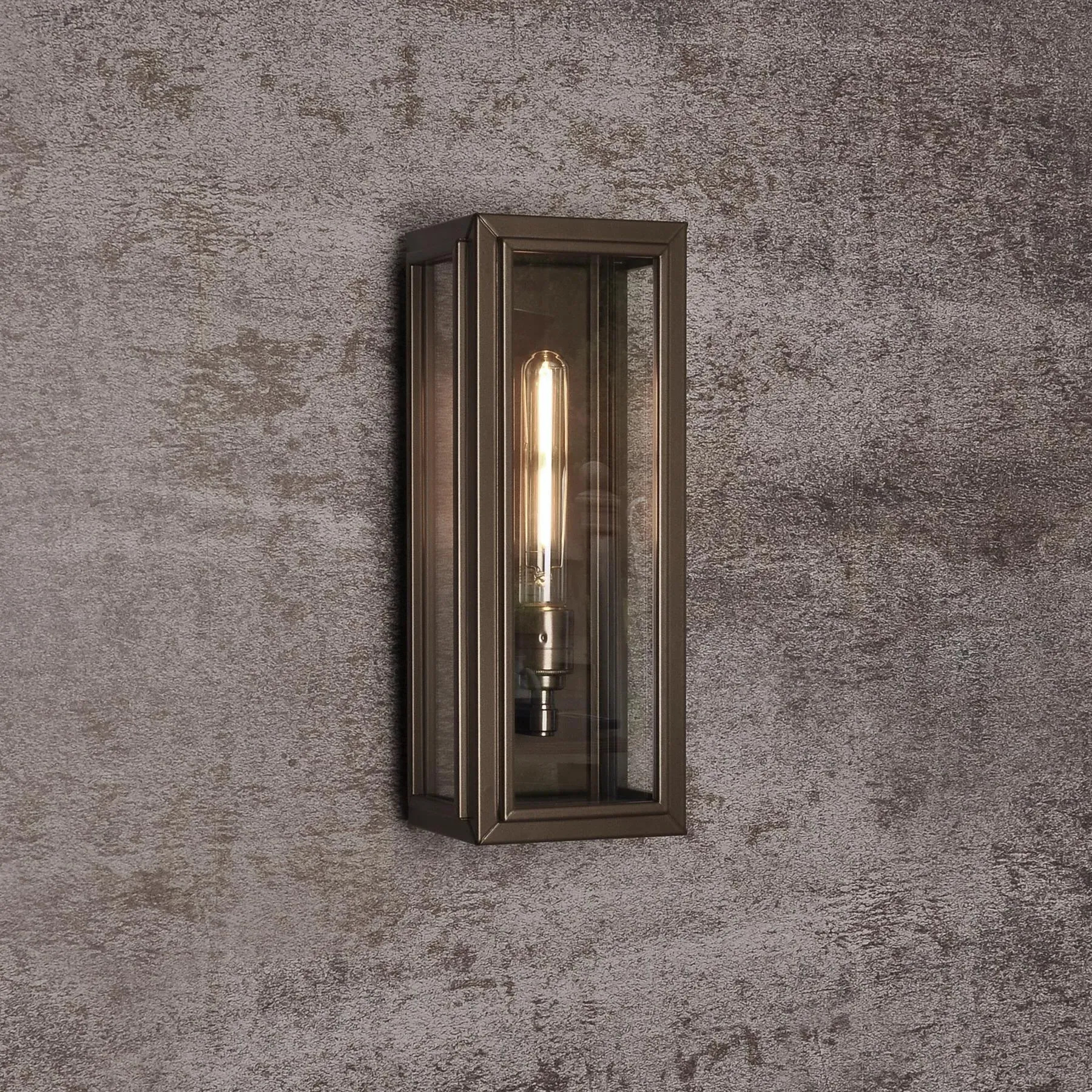 Large Box Wall Light - Pewter, Stainless Steel