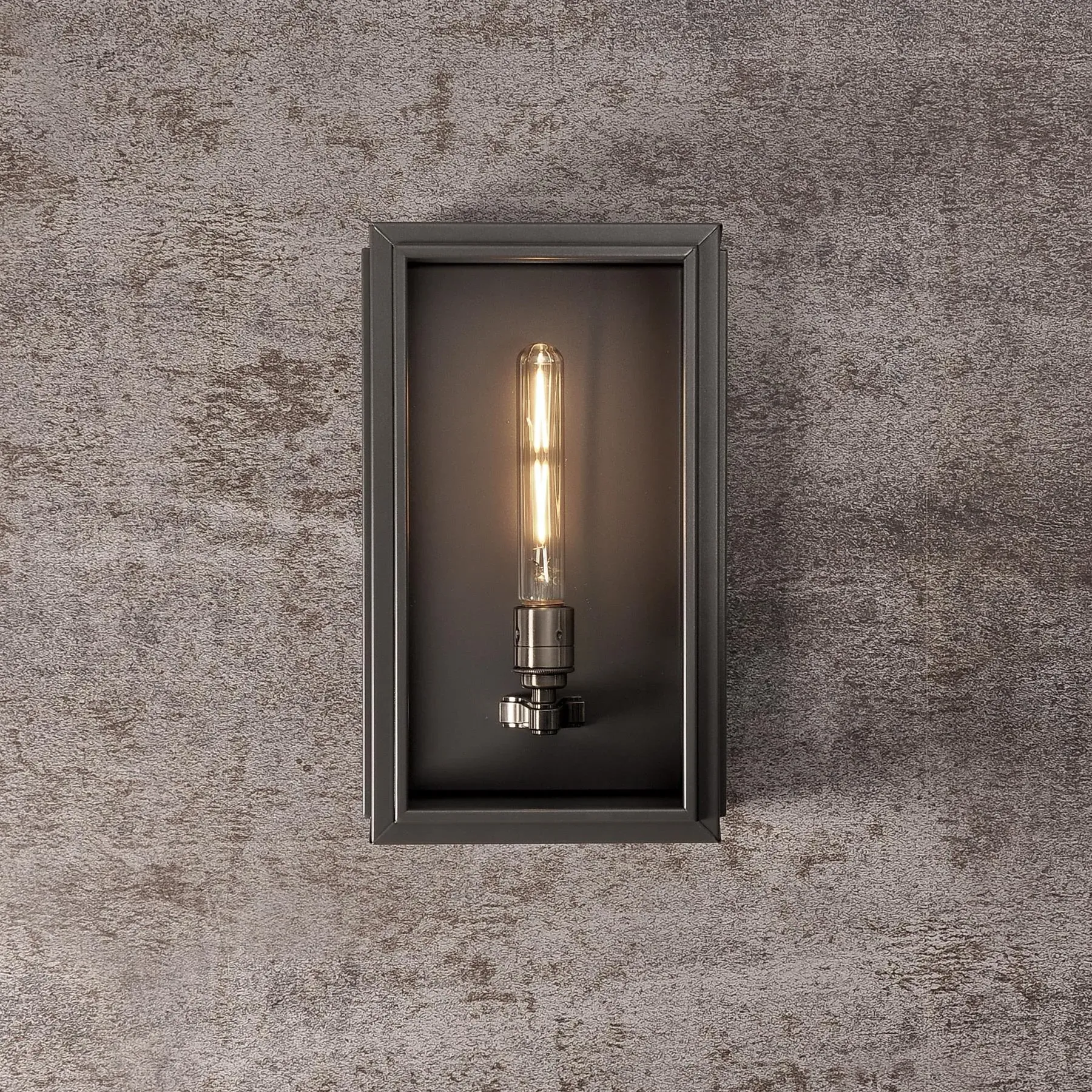 Large Box Wall Light - Pewter, Stainless Steel