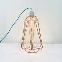 Large Diamond Cage Table Lamp - Bronze, Metal