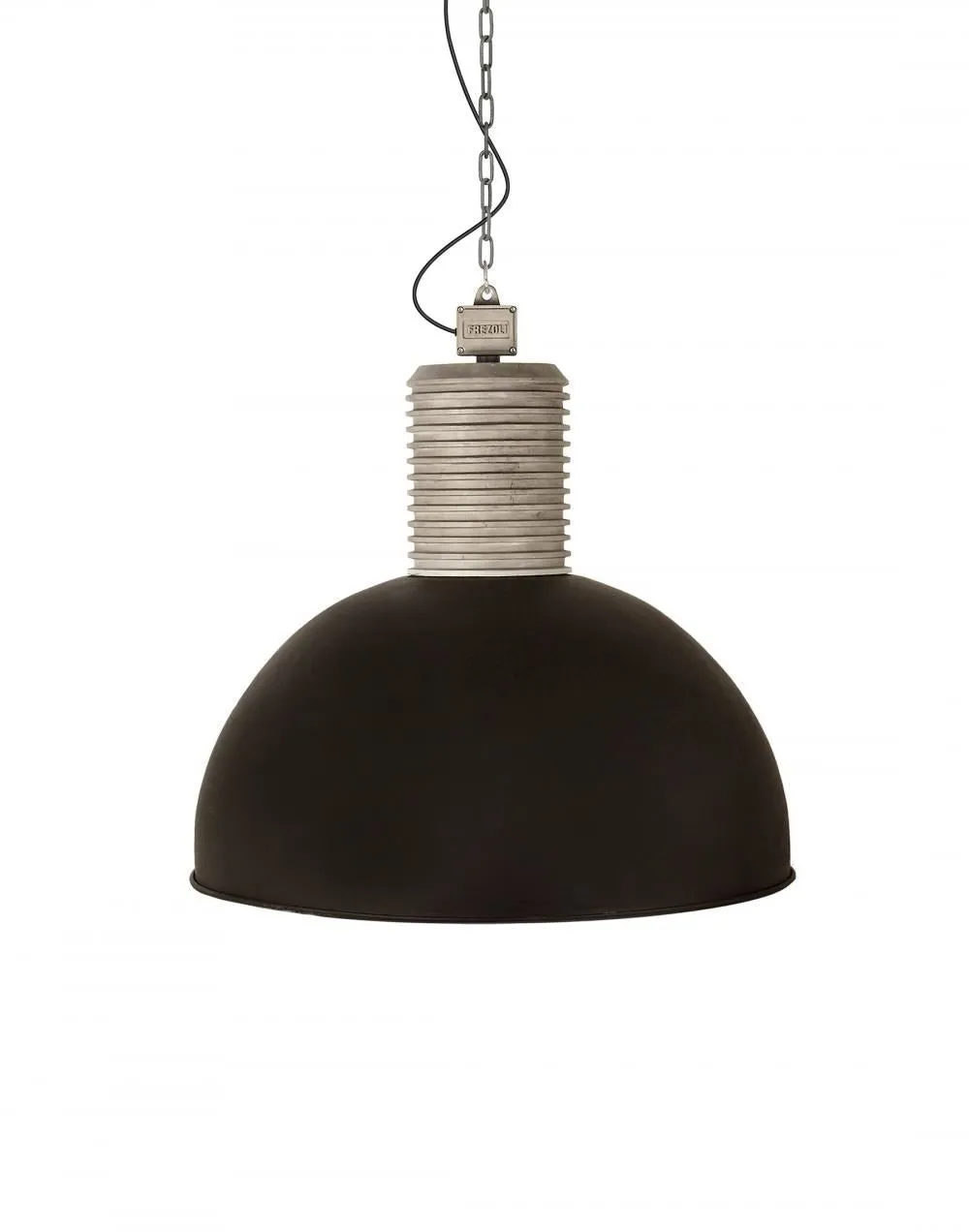 Large Dome Pendant Light - Grey/Black, Aluminium